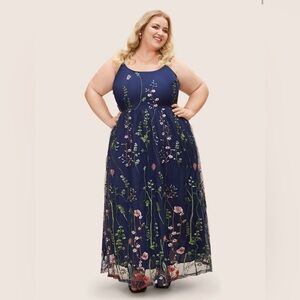 BloomChic Navy Blue Floral Maxi Dress